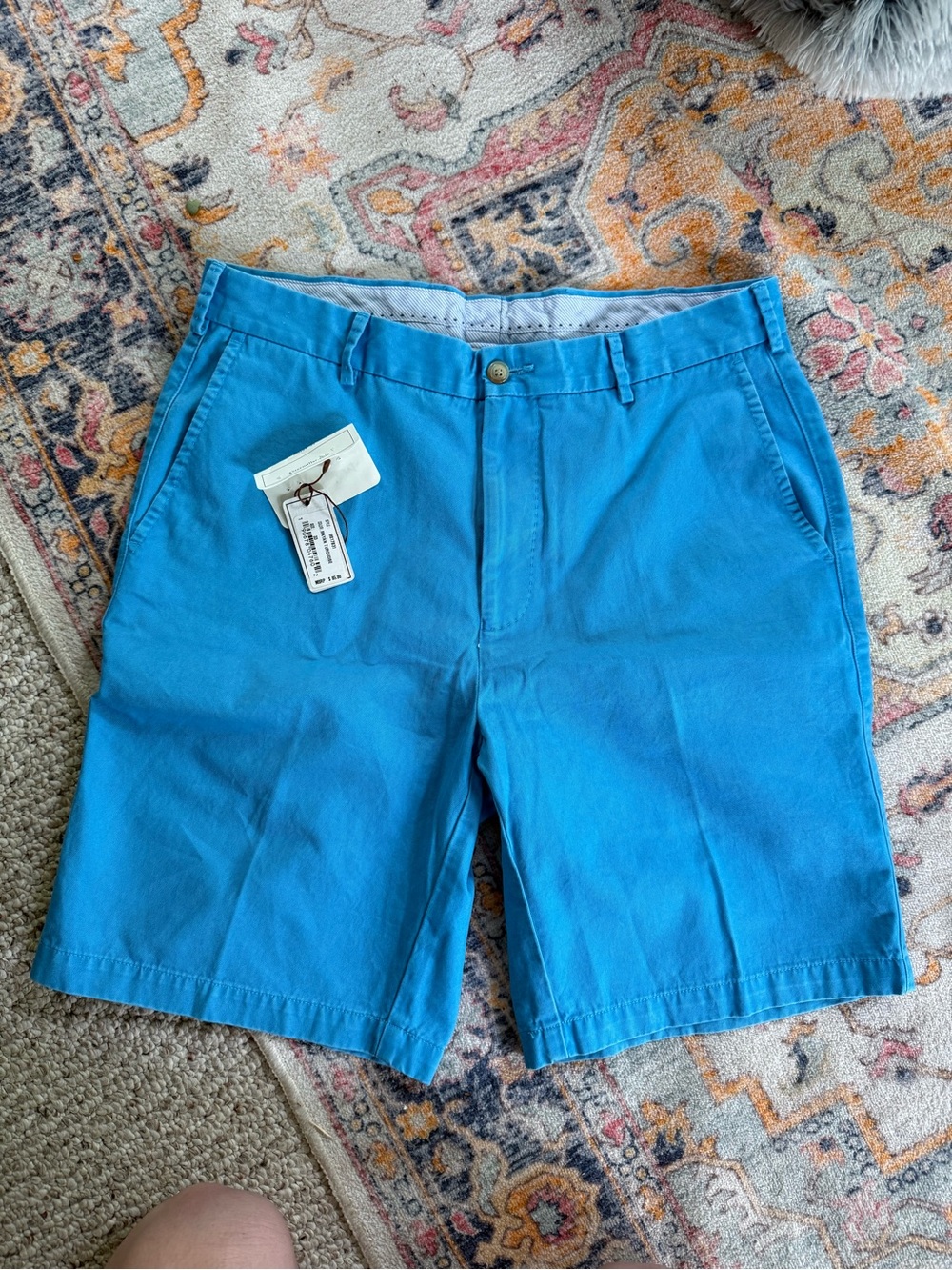 Peter Millar Turquoise Flat-Front Cotton Shorts